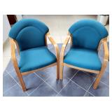Kimball International Wood Framed Upholstered Reception Chairs, Qty 2  Kimball International Wood Framed Upholstered Reception Chairs, Qty 2