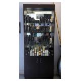 Salon Display Cabinet With Mirrored Back, Glass Shelves And Lower Storage Salon Display Cabinet With Mirrored Back, Glass Shelves And Lower Storage