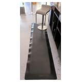 Modern Adjustable Bar Stool With Chrome Base and Black Padded Rubber Mat  Modern Adjustable Bar Stool With Chrome Base and Black Padded Rubber Mat