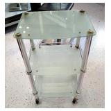 Rolling Chrome and Glass Salon Cart Rolling Chrome and Glass Salon Cart