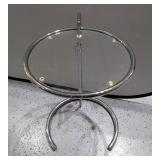 Circular Chrome and Glass Adjustable Height Table Circular Chrome and Glass Adjustable Height Table
