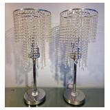 Beaded Waterfall Lamps, Qty 2, 30.75" Tall  Beaded Waterfall Lamps, Qty 2, 30.75" Tall
