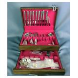 Towle Sterling Silver Flatware Set in Wooden Case  Towle Sterling Silver Flatware Set in Wooden Case