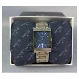 Bulova Silver Toned Stainless Steel Watch, In Box With Spare Links  Bulova Silver Toned Stainless Steel Watch, In Box With Spare Links