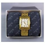 Bulova Gold Toned Stainless Steel Watch, In Box With Spare Links And Owner Bulova Gold Toned Stainless Steel Watch, In Box With Spare Links And Owner