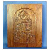 Vlad the Impaler Carved Wood Plaque  Vlad the Impaler Carved Wood Plaque