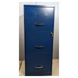 Blue Metal 3-Drawer Filing Cabinet Blue Metal 3-Drawer Filing Cabinet