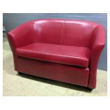 Red Faux Leather Loveseat Sofa Red Faux Leather Loveseat Sofa