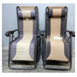 Two Adjustable Zero Gravity Lounge Chairs  Two Adjustable Zero Gravity Lounge Chairs