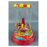 Tin Litho Wind-Up Amusement Ride Toy