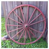 Painted Wood Wagon Wheel, 44.5"  Painted Wood Wagon Wheel, 44.5"