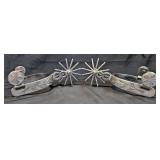 Engraved Silver-tone Western Spurs  Engraved Silver-tone Western Spurs