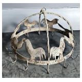 Decorative Wrought Iron Chicken Pot Rack with 12 Hooks  Decorative Wrought Iron Chicken Pot Rack with 12 Hooks