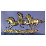 Cast Metal Horse Wall Art, 13" x 26"  Cast Metal Horse Wall Art, 13" x 26"