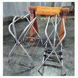 Folding Aluminum Saddle Stands, Qty 2, and Saw Horse Saddle Stand  Folding Aluminum Saddle Stands, Qty 2, and Saw Horse Saddle Stand