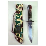 Taiwan Survival Knife With Compass, Matches, Fishing Hooks, And More In Handle, 5.75" Blade With Ser Taiwan Survival Knife With Compass, Matches, Fishing Hooks, And More In Handle, 5.75" Blade With Ser