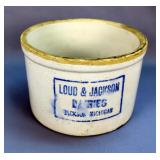 Loud & Jackson Dairies Stoneware Crock - Jackson, Michigan