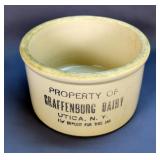 Graffenburg Dairy Stoneware Crock - Utica, NY 