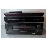 Panasonic Blu-Ray Disc Player, Philips Blu-Ray Disc Player, And Sony Digital Audio/Video Control Cen