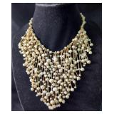 Delicate Pearl Fringe Necklace