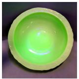 Uranium Vaseline Glass 11" Bowl