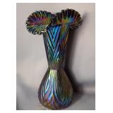 Fenton Iridescent Carnival Glass Vase and Bowl Set 