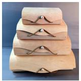 Graduated Soft Bamboo Wood Storage Boxes 