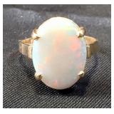 Ladies 14k Gold And Opal Ring, Size 7.5 