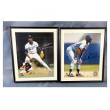 Framed Willie Wilson And Frank White Autographed Photos - Kansas City Royals