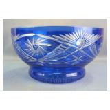 Cobalt Blue Cut Glass Bowls, Qty 2