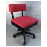 Adjustable Rolling Sewing Chair with Storage 