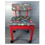 Adjustable Rolling Sewing Chair with Storage 