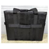 Deluxe Black Hard Sided Embroidered Carry Bag With Straps 