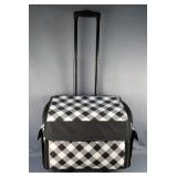 Checkered Rolling Tote Bag