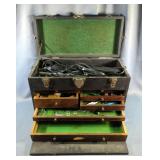 Gerstner & Sons Felt Lined Machinist Tool Box, Montgomery Ward Powr Kraft Dremel, Popular Mechanics  Gerstner & Sons Felt Lined Machinist Tool Box, Montgomery Ward Powr Kraft Dremel, Popular Mechanics