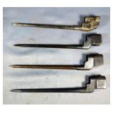 British Enfield No. 4 Spike Bayonets, Qty 4, All In Scabbards, 2 With Frogs British Enfield No. 4 Spike Bayonets, Qty 4, All In Scabbards, 2 With Frogs