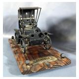 Handcrafted Metal Art Figurines - Oldsmobile, Piano, Music Box And Saw Horse 