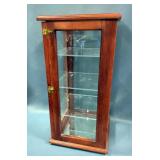 Wood and Glass Display Cabinet With Shelves