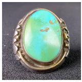 Native American Style Turquoise Ring, Size 9 