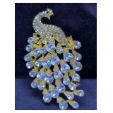 Rhinestone Jewelry Including Brooches, Earrings And Bracelet 