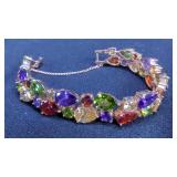 Snake Bracelet, Faux Gemstone, Marked S925, and Baroquet Colored Elastic Bracelets 