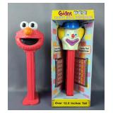 Giant Pez Candy Dispensers Elmo and Clown with Box