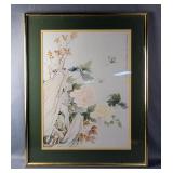 Lee Tong Shaing Chang "Dragonfly Tree Blossoms" Watercolor Print