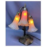 Lily Style Floral Table Lamps, Qty 2, Approx 16", Powers On 