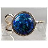Sterling Silver And Blue Opal Ring, 925 Silver, Size 7  Sterling Silver And Blue Opal Ring, 925 Silver, Size 7