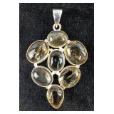 Sterling Silver And Cabochon Pendant In Floating Display Case, 925 Silver  Sterling Silver And Cabochon Pendant In Floating Display Case, 925 Silver