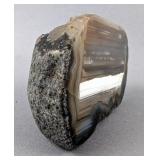 Round Wood Box With Polished Blue Brazilian Agate Lid, 1.75" Tall x 3.25" Wide, And Polished Agate M Round Wood Box With Polished Blue Brazilian Agate Lid, 1.75" Tall x 3.25" Wide, And Polished Agate M