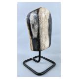 Indonesian Petrified Wood Specimen On Metal Display Stand, 7.75" Tall  Indonesian Petrified Wood Specimen On Metal Display Stand, 7.75" Tall
