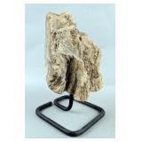 Indonesian Petrified Wood Specimen On Metal Display Stand, 6.75" Tall  Indonesian Petrified Wood Specimen On Metal Display Stand, 6.75" Tall