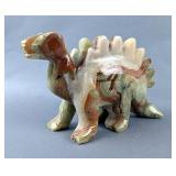 Polished Green Onyx Stegosaurus Statue, 3.5" Tall x 6" Long  Polished Green Onyx Stegosaurus Statue, 3.5" Tall x 6" Long